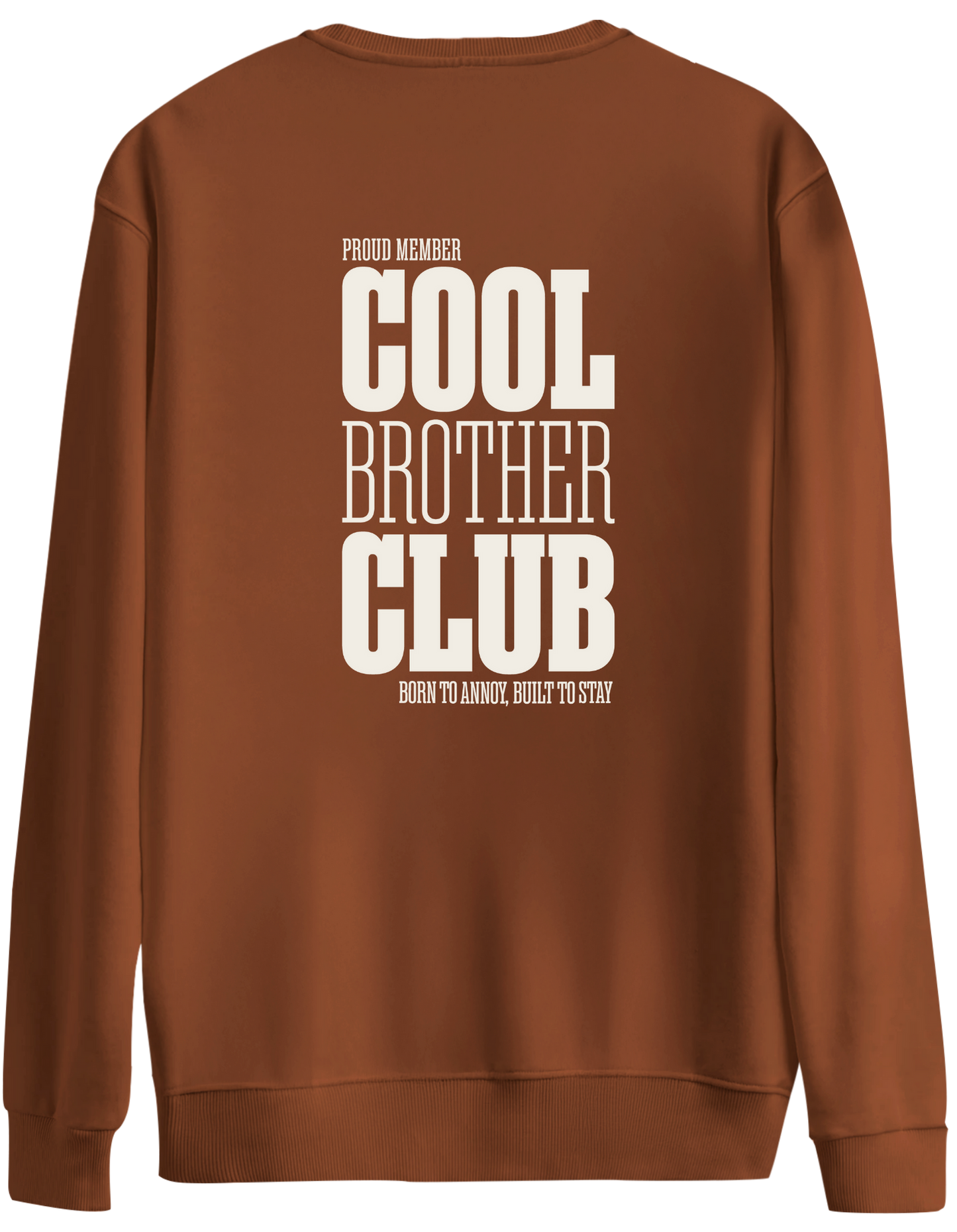 Cool Brother Club Baskılı Bisiklet Yaka Oversize Sweatshirt