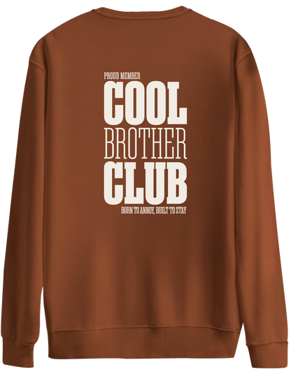 Cool Brother Club Baskılı Bisiklet Yaka Oversize Sweatshirt