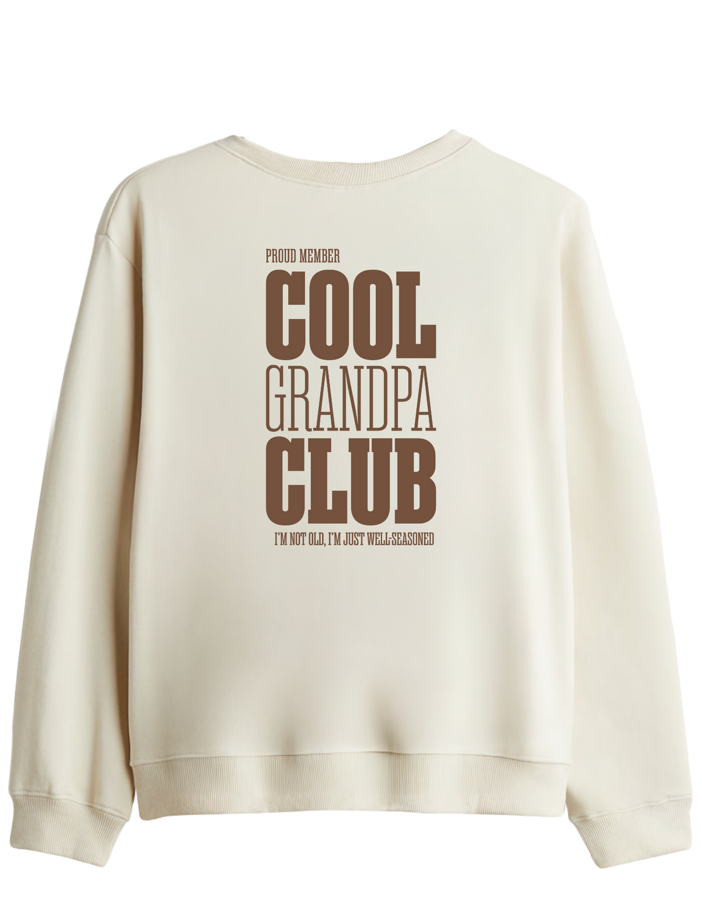 Cool Grandpa Club Baskılı Bisiklet Yaka Sweatshirt