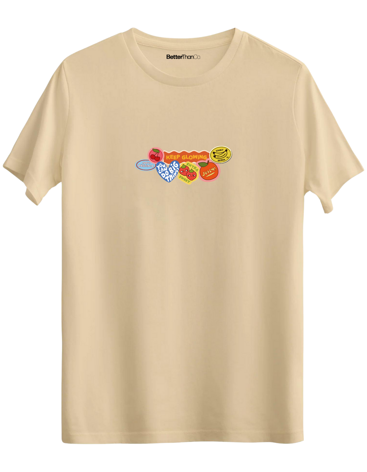 Fruits Baskılı Bisiklet Yaka Regular T-shirt