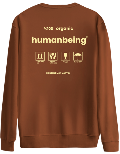 Humanbeing Baskılı Bisiklet Yaka Oversize Sweatshirt