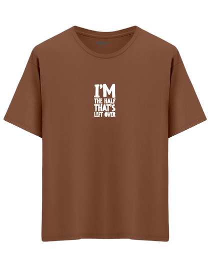That's Left Over Baskılı Bisiklet Yaka Oversize T-shirt
