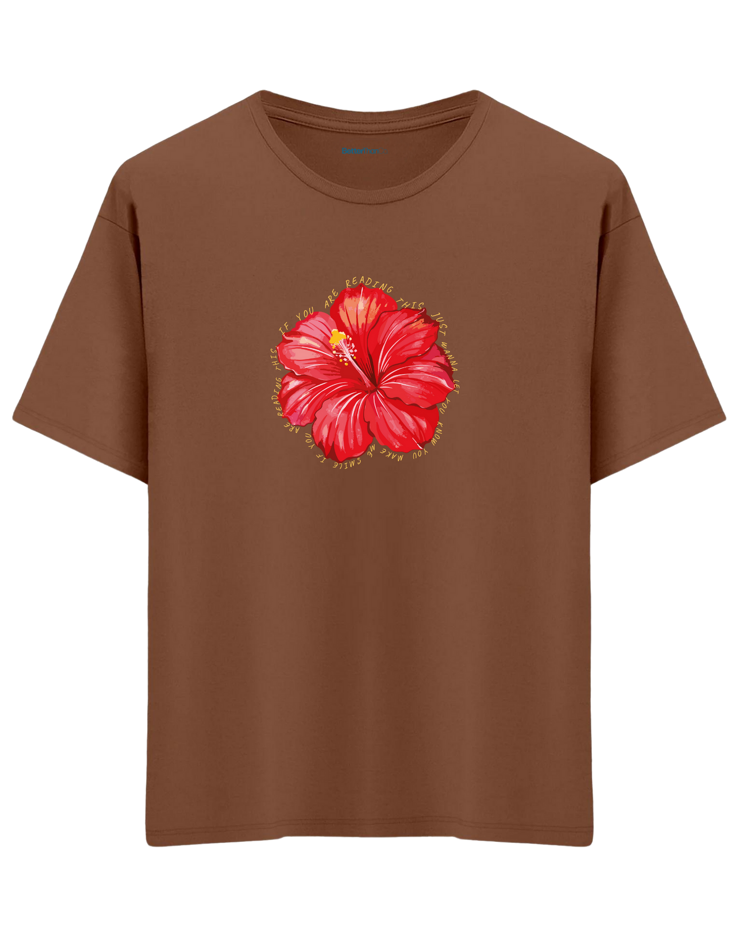 Garden Whisper Baskılı Bisiklet Yaka Oversize T-shirt