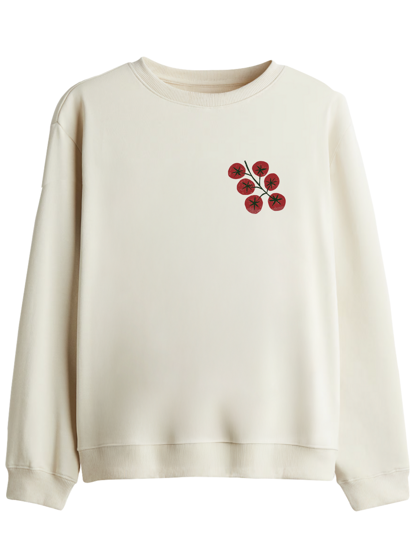 Tomatoes Baskılı Bisiklet Yaka Sweatshirt