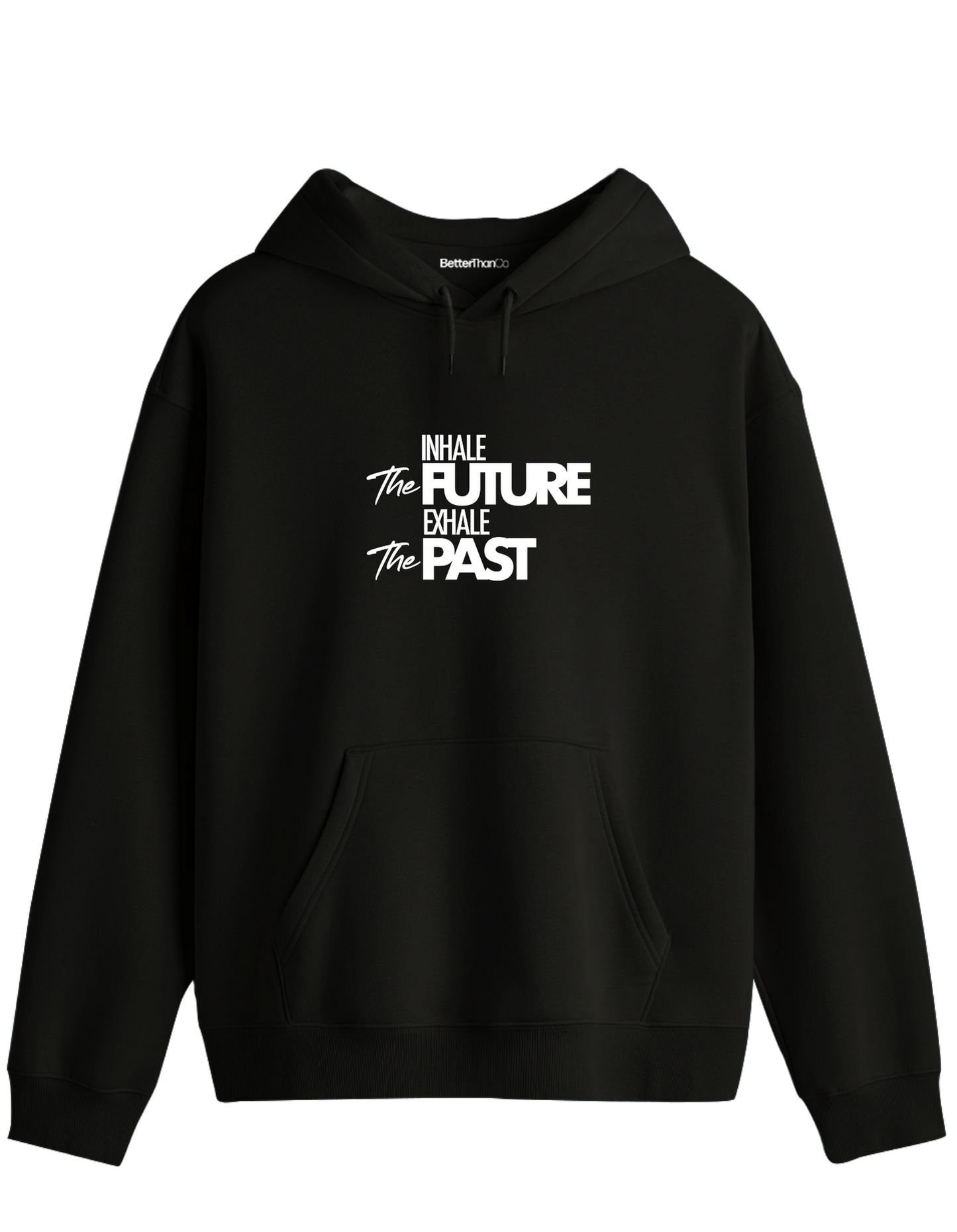 Inhale Exhale Baskılı Unisex Kapüşonlu Yaka Hoodie