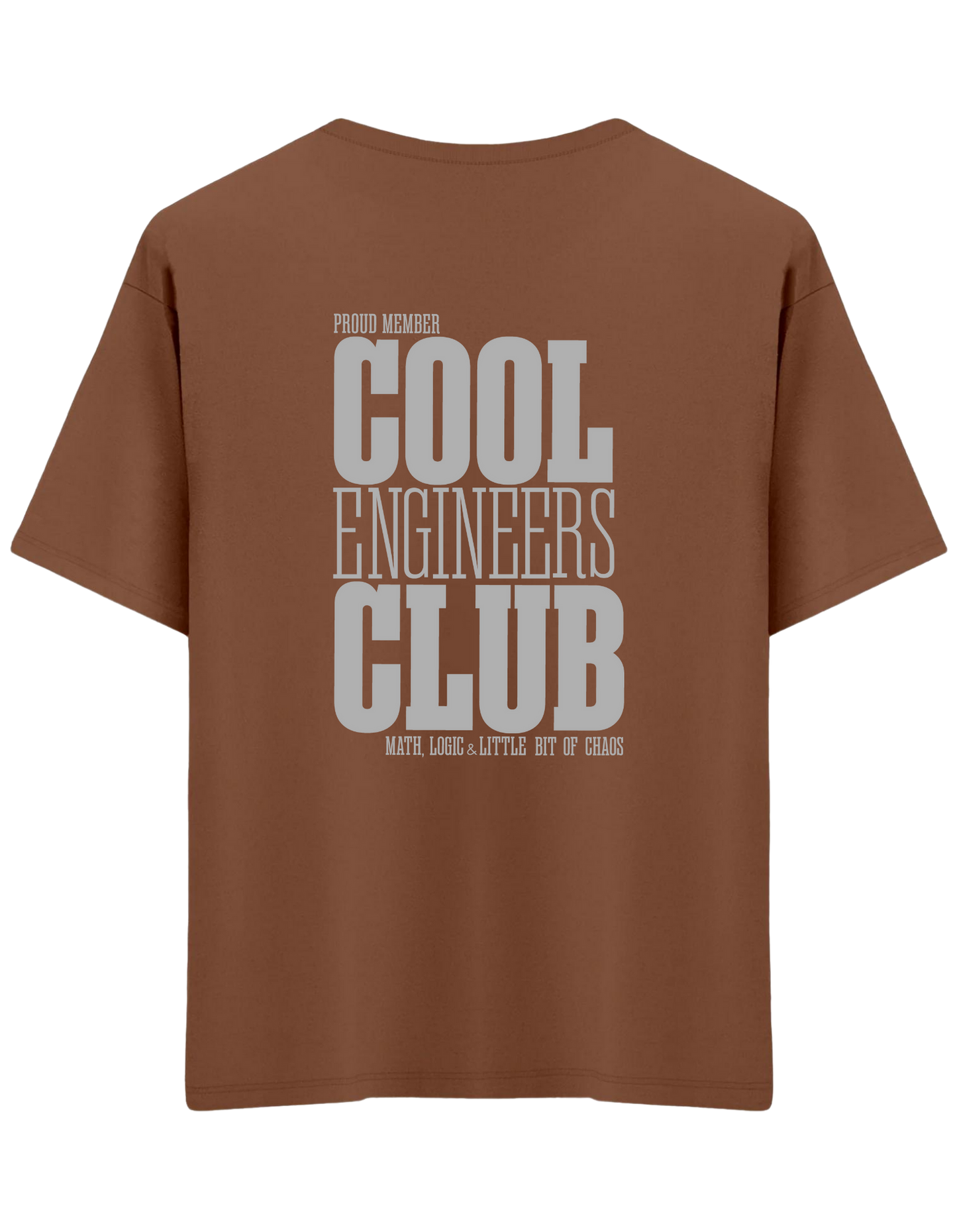 Cool Engineers Club Baskılı Bisiklet Yaka Oversize T-shirt
