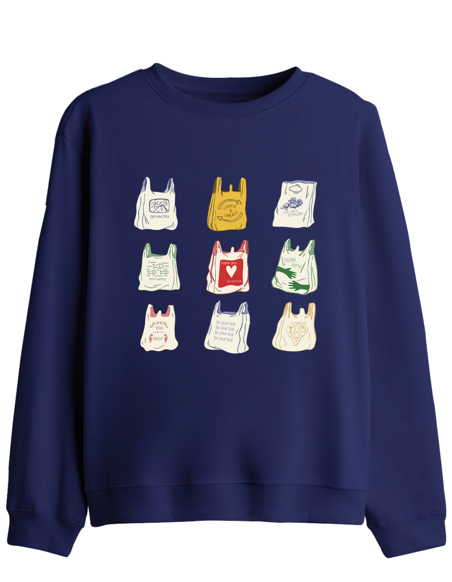 Bags Baskılı Bisiklet Yaka Sweatshirt