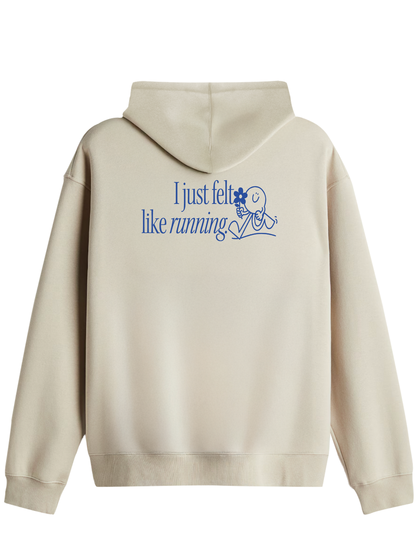 Running Baskılı Unisex Kapüşonlu Yaka Hoodie