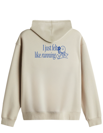 Running Baskılı Unisex Kapüşonlu Yaka Hoodie