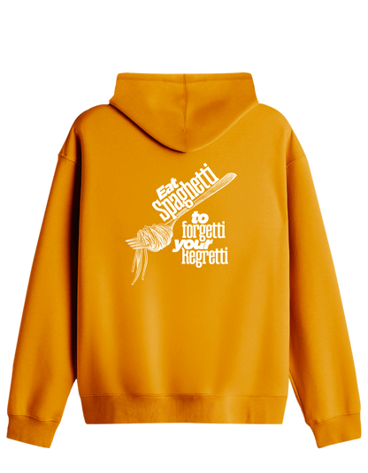 Spaghetti Baskılı Unisex Kapüşonlu Yaka Hoodie