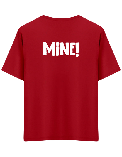 Mine! Baskılı Bisiklet Yaka Oversize T-shirt