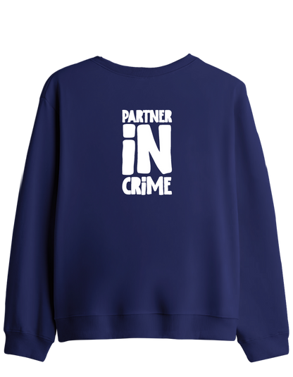 Partner in Crime Baskılı Bisiklet Yaka Sweatshirt