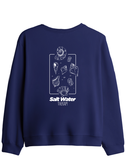Salt Water Baskılı Bisiklet Yaka Sweatshirt