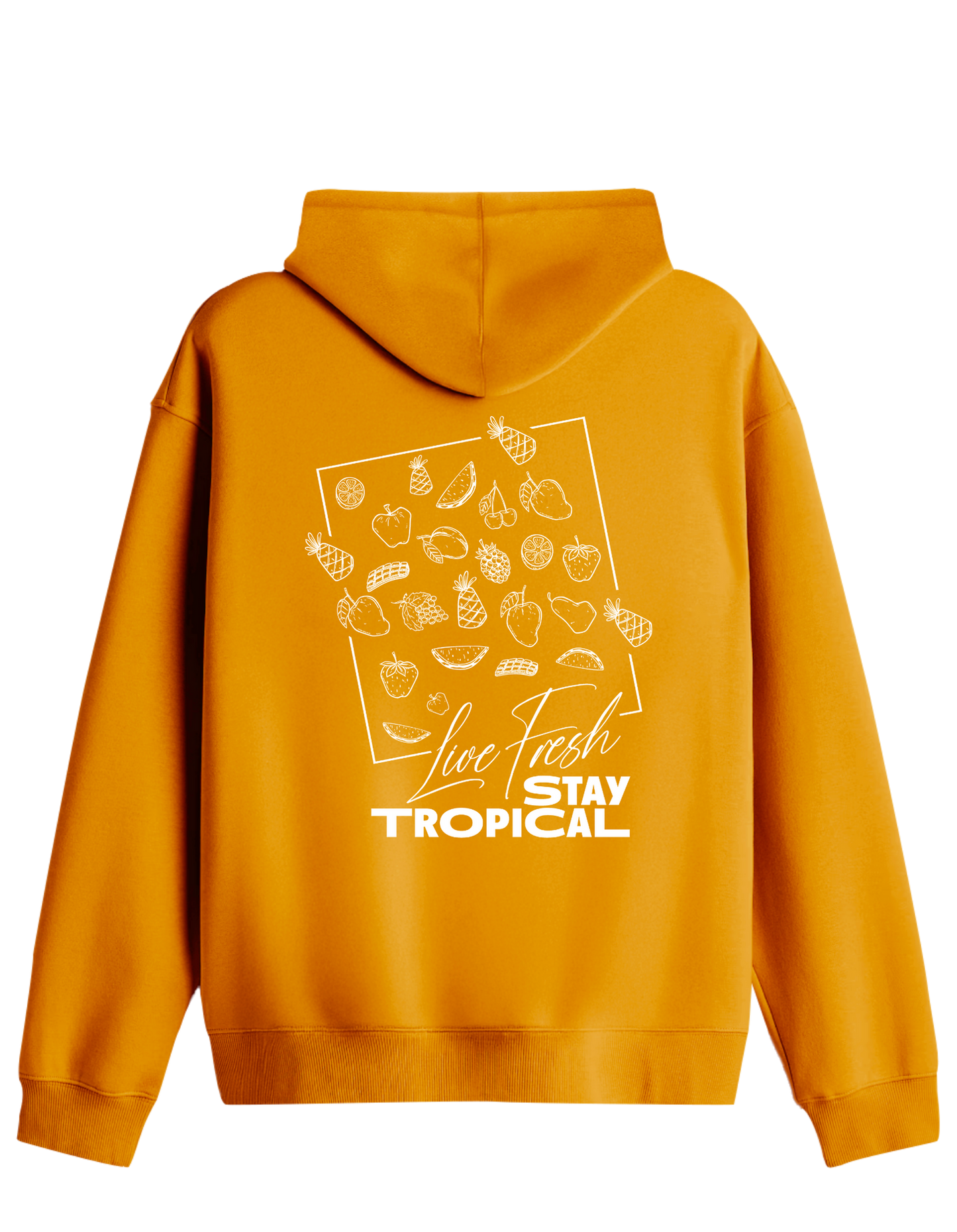 Tropical Baskılı Unisex Kapüşonlu Yaka Hoodie