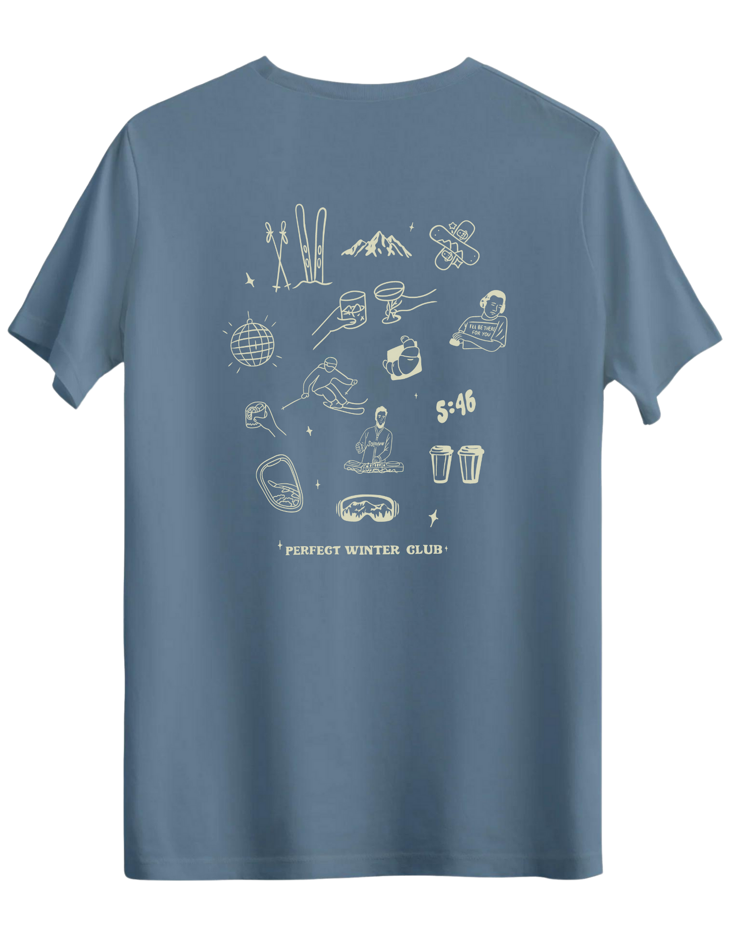 Winter Club Baskılı Bisiklet Yaka Regular T-shirt