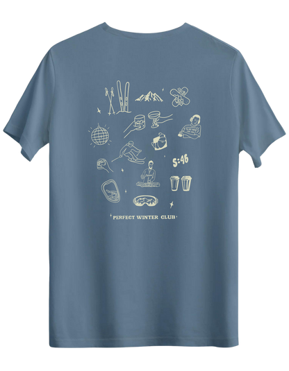 Winter Club Baskılı Bisiklet Yaka Regular T-shirt