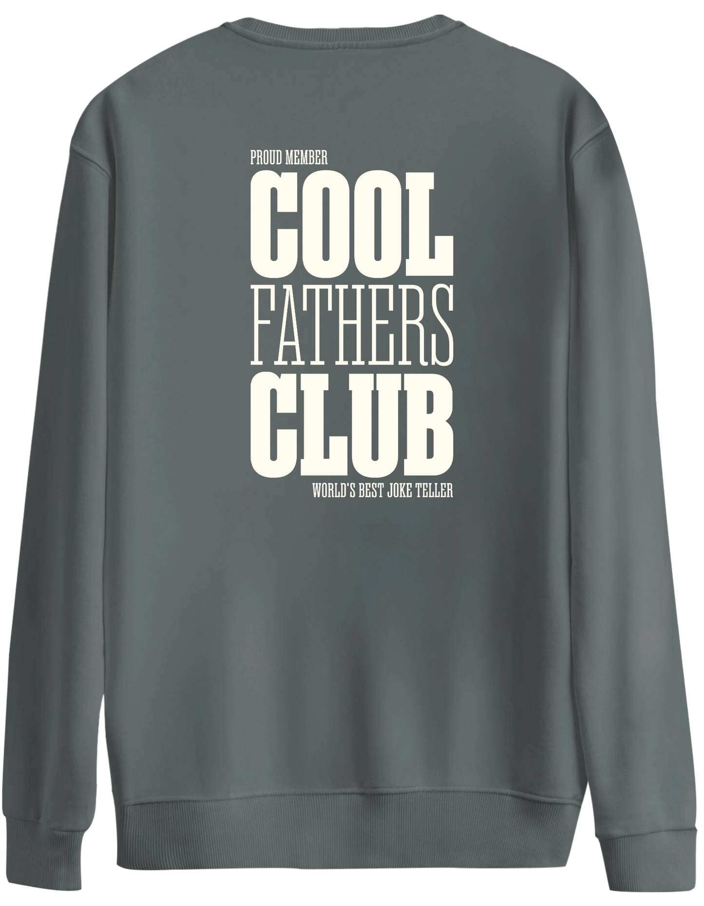 Cool Fathers Club Baskılı Bisiklet Yaka Oversize Sweatshirt