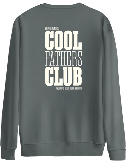 Cool Fathers Club Baskılı Bisiklet Yaka Oversize Sweatshirt