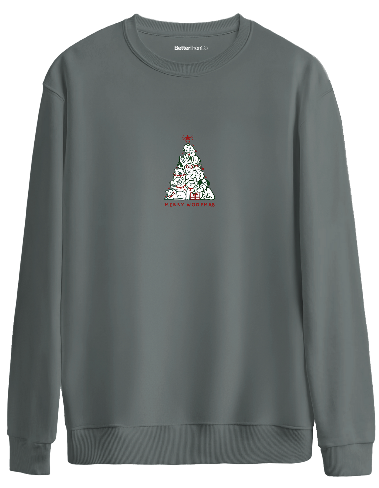 Woofmas Baskılı Bisiklet Yaka Oversize Sweatshirt