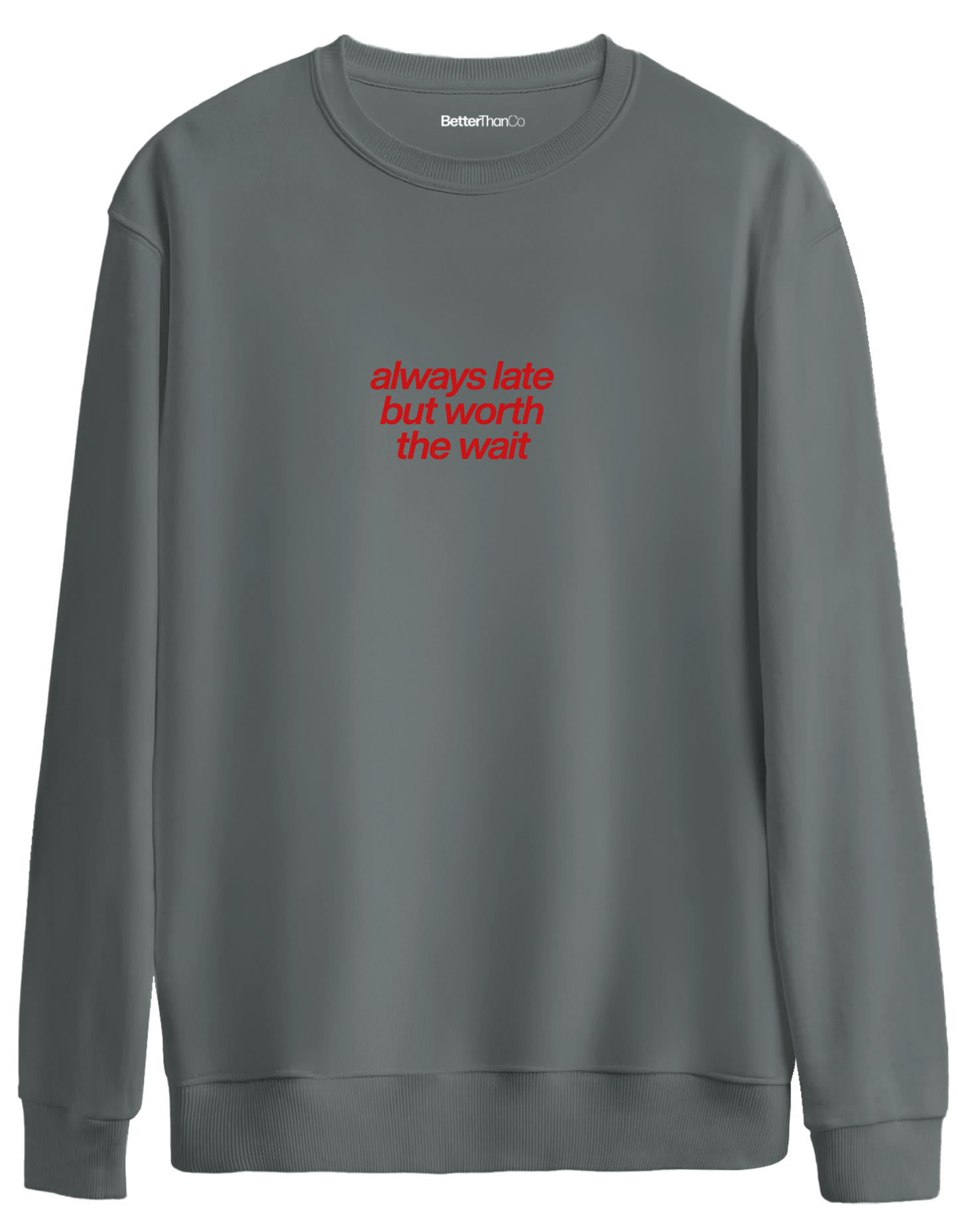 Always Late Baskılı Bisiklet Yaka Oversize Sweatshirt