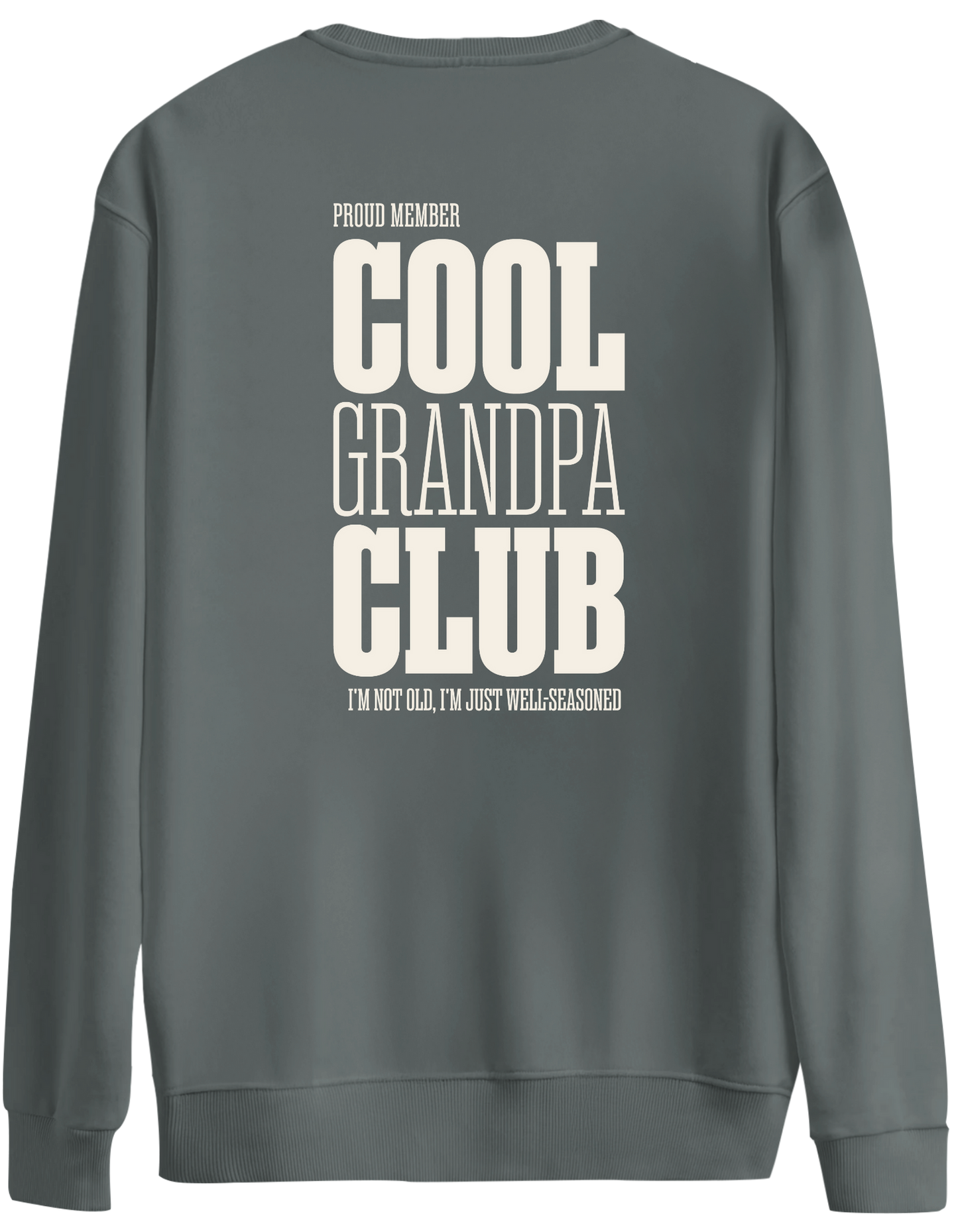 Cool Grandpa Club Baskılı Bisiklet Yaka Oversize Sweatshirt