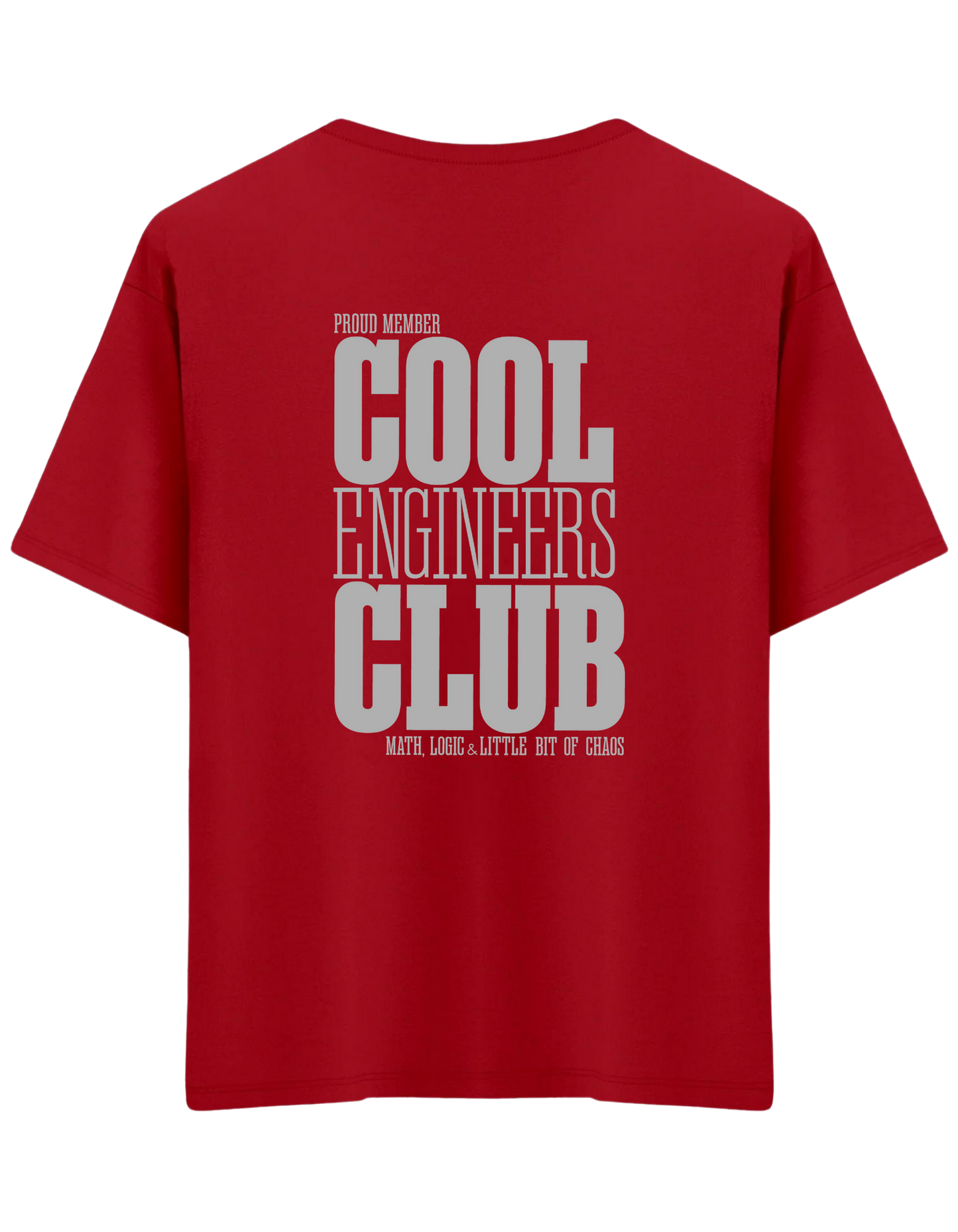 Cool Engineers Club Baskılı Bisiklet Yaka Oversize T-shirt