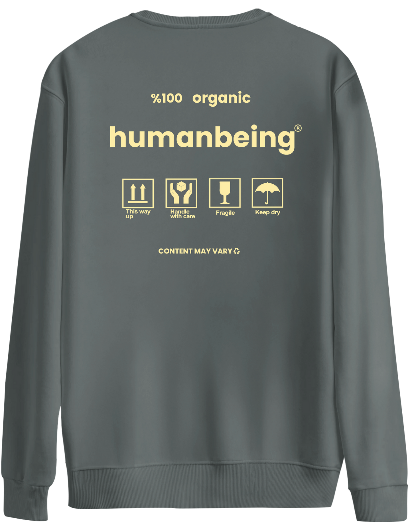 Humanbeing Baskılı Bisiklet Yaka Oversize Sweatshirt