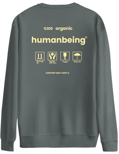 Humanbeing Baskılı Bisiklet Yaka Oversize Sweatshirt