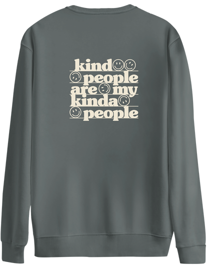 Be Kind Baskılı Bisiklet Yaka Oversize Sweatshirt