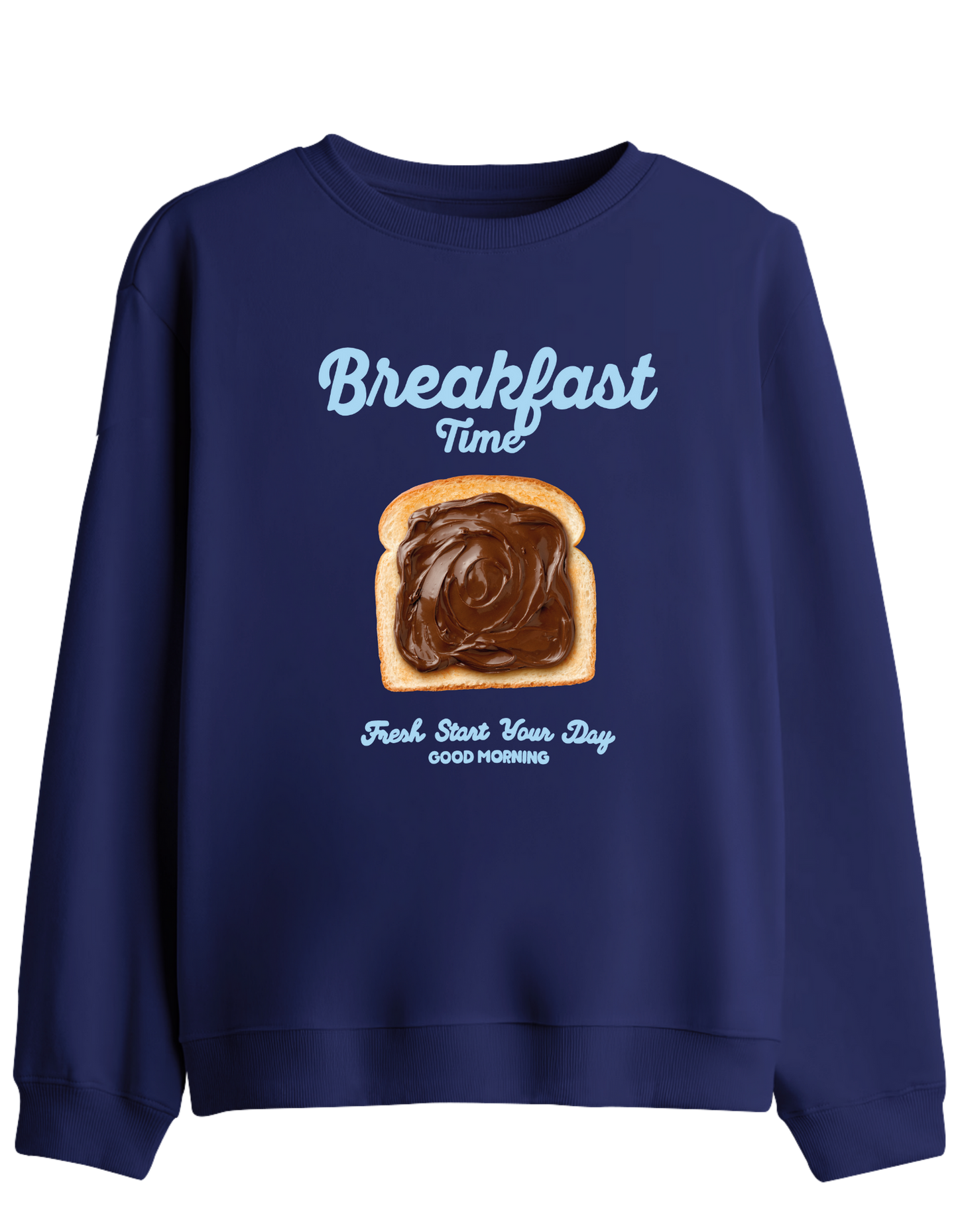 Breakfast Time Baskılı Bisiklet Yaka Sweatshirt