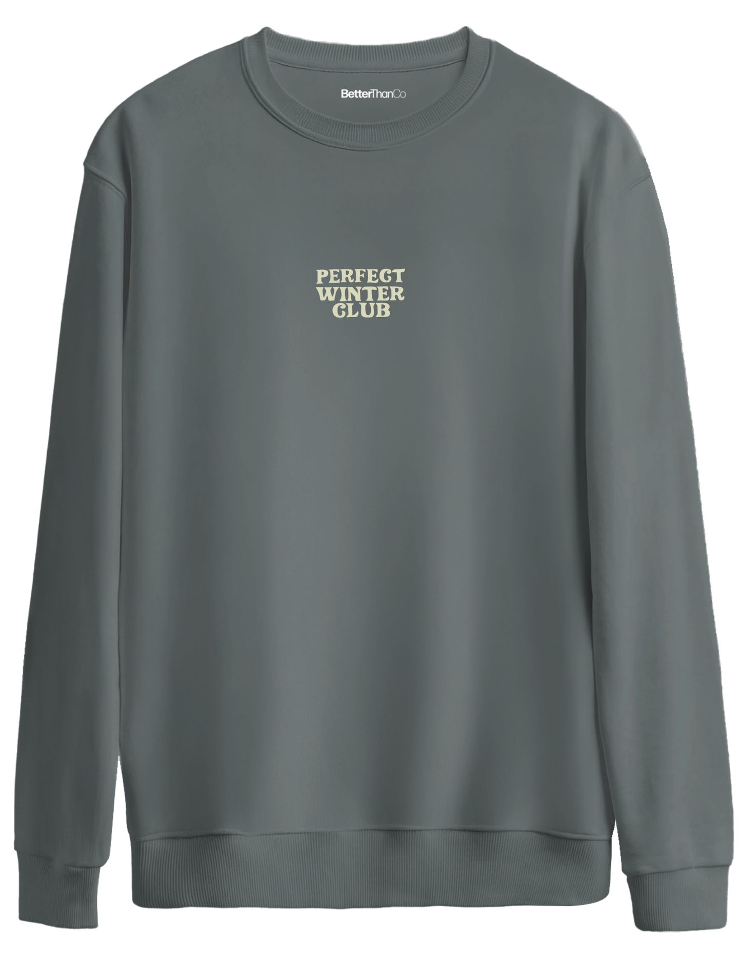 Winter Club Baskılı Bisiklet Yaka Oversize Sweatshirt