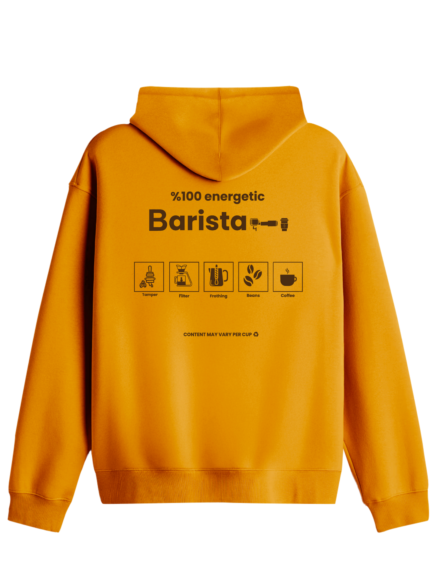 Barista Baskılı Unisex Kapüşonlu Yaka Hoodie
