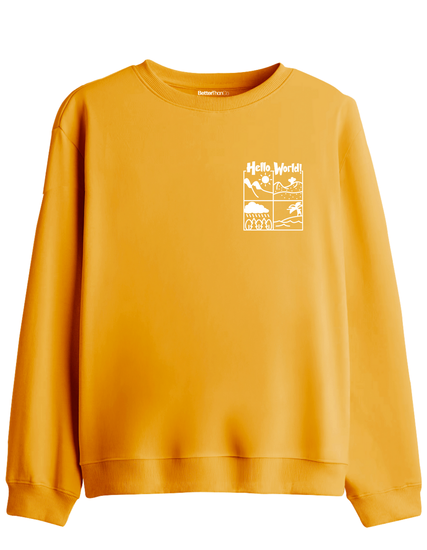 Hello World Baskılı Bisiklet Yaka Sweatshirt