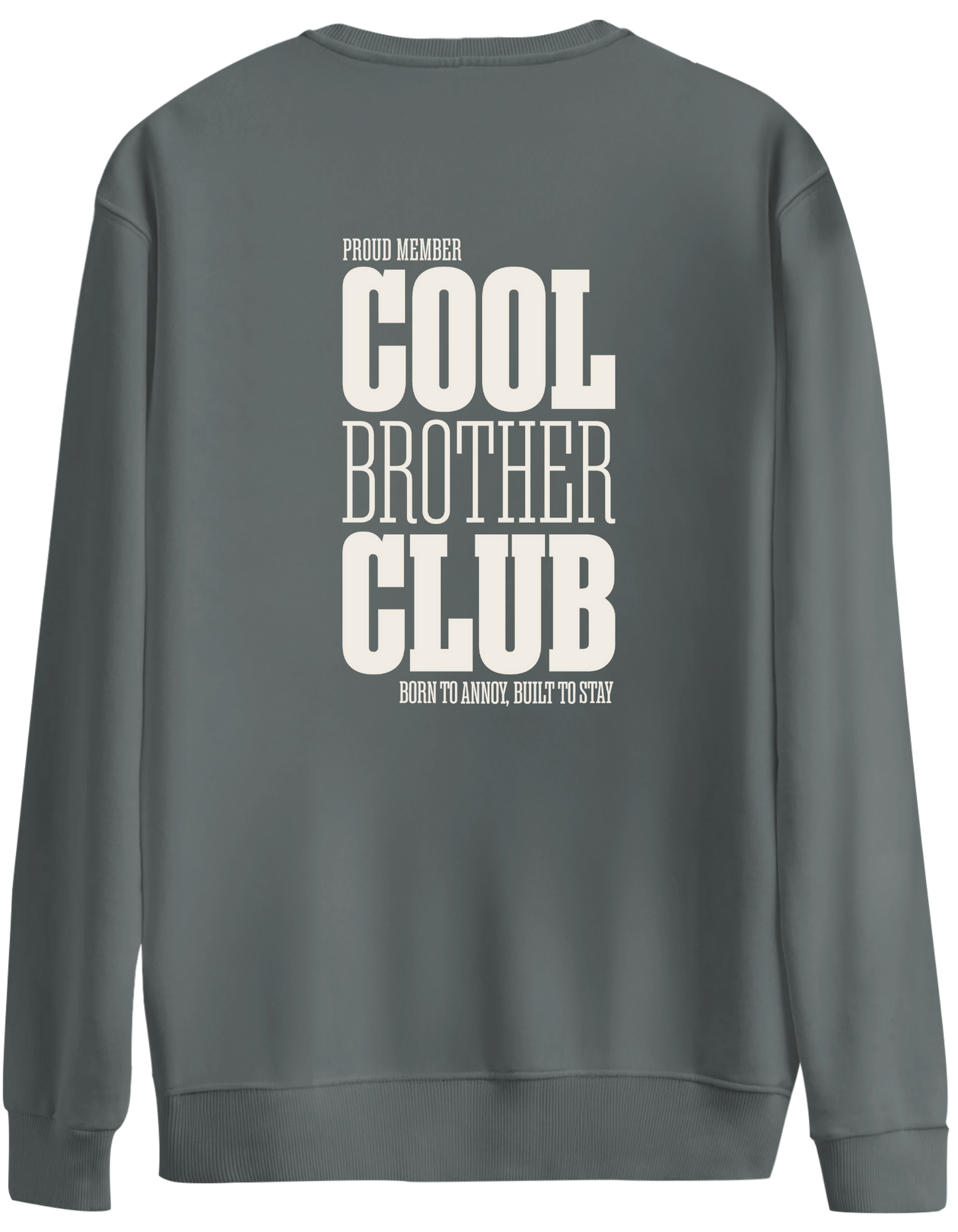 Cool Brother Club Baskılı Bisiklet Yaka Oversize Sweatshirt
