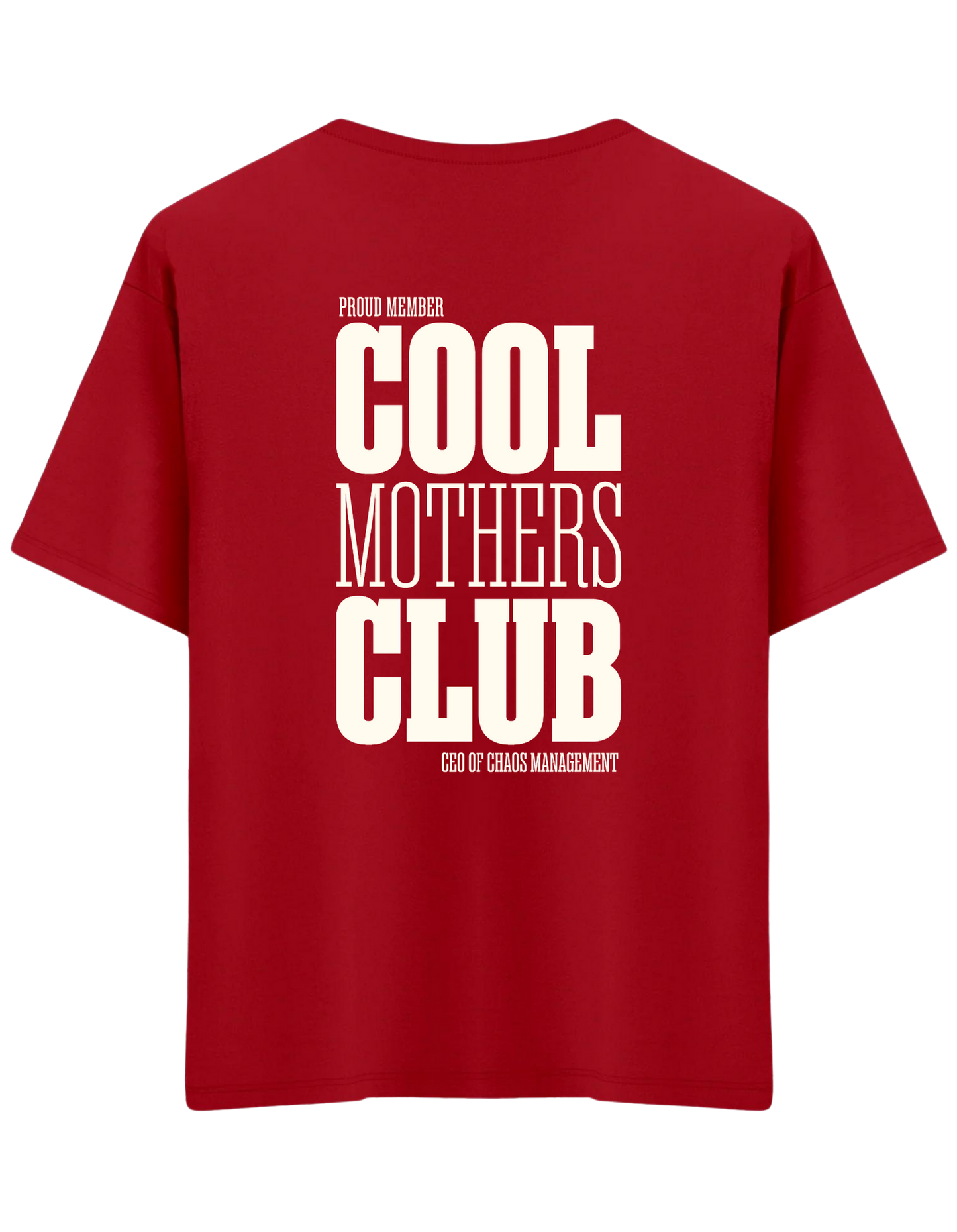Cool Mothers Club Baskılı Bisiklet Yaka Oversize T-shirt