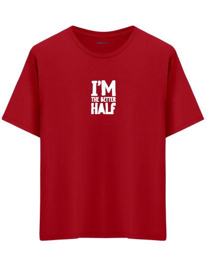 The Better Half Baskılı Bisiklet Yaka Oversize T-shirt