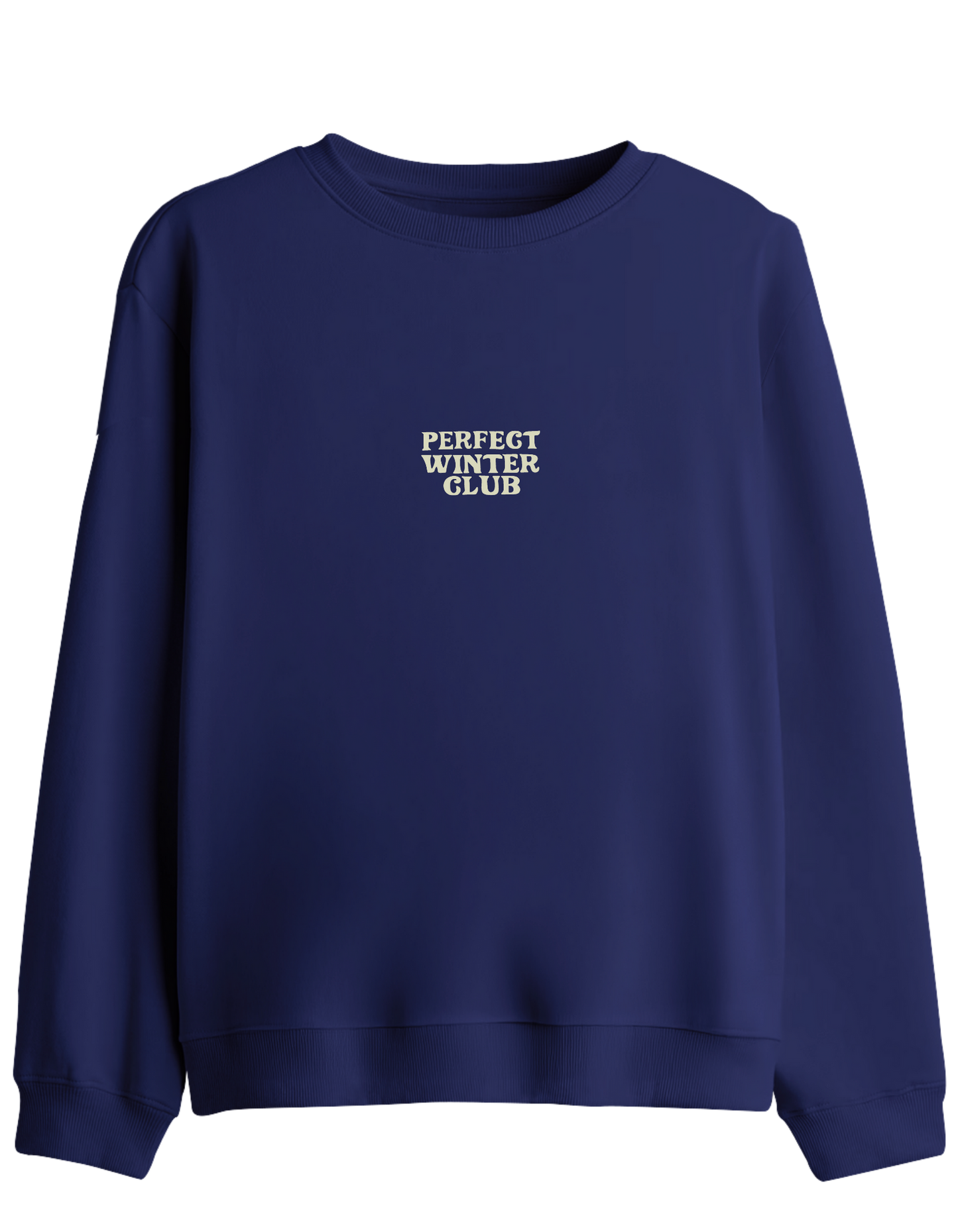 Winter Club Baskılı Bisiklet Yaka Sweatshirt