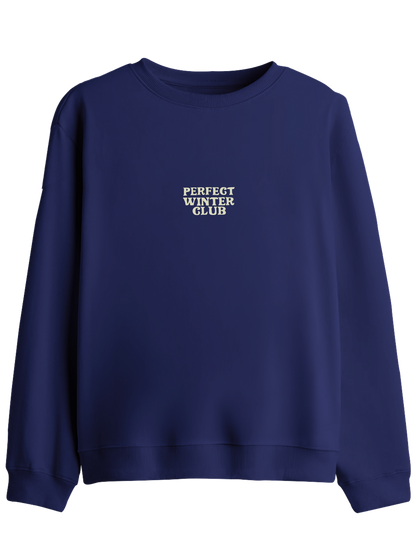 Winter Club Baskılı Bisiklet Yaka Sweatshirt