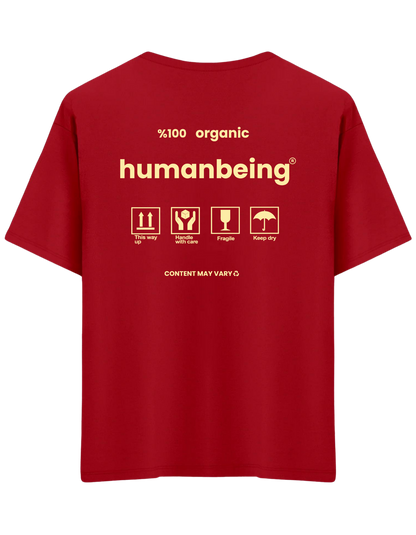 Humanbeing Baskılı Bisiklet Yaka Oversize T-shirt