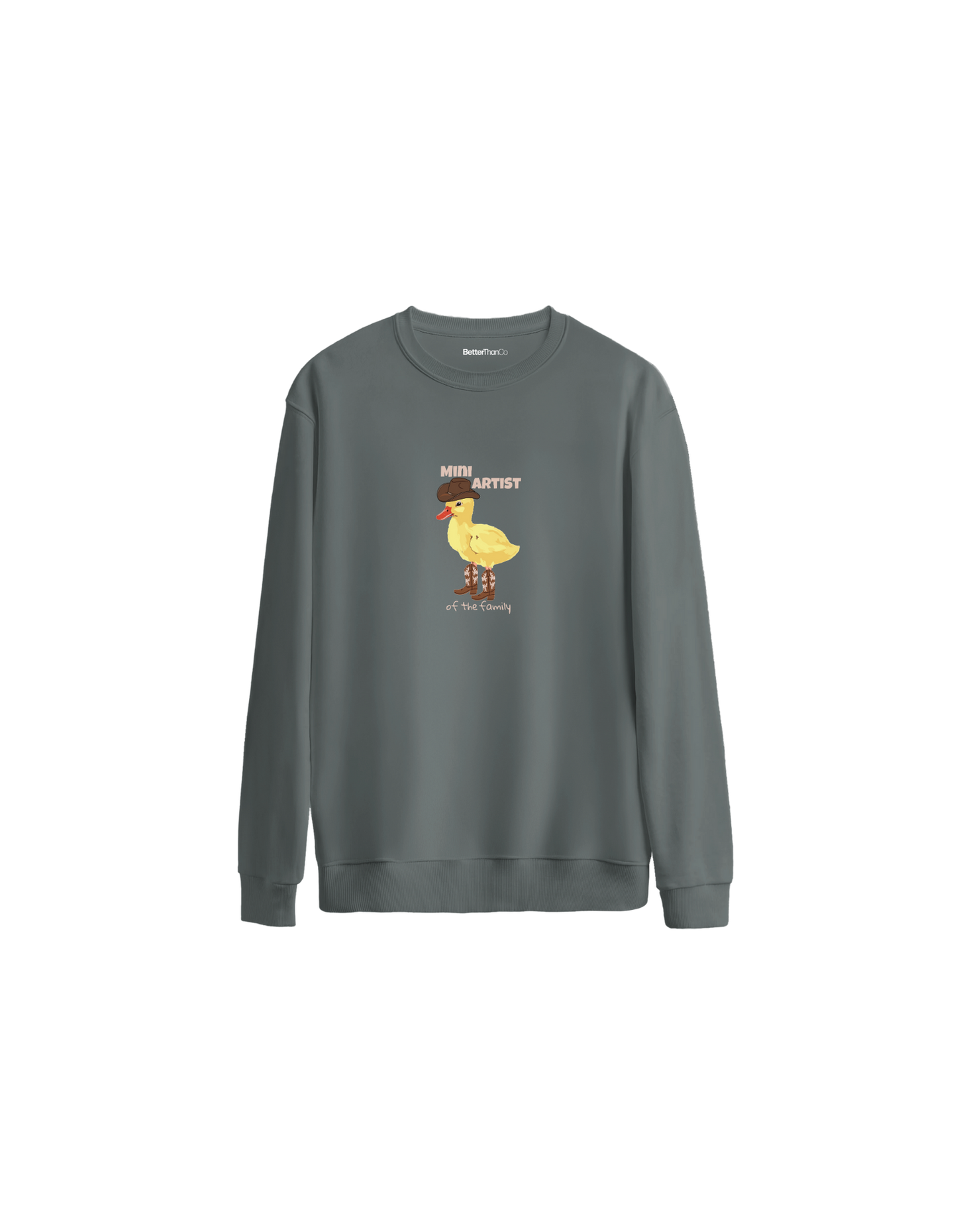 Mini Artist Baskılı Oversize Bisiklet Yaka Çocuk Sweatshirt