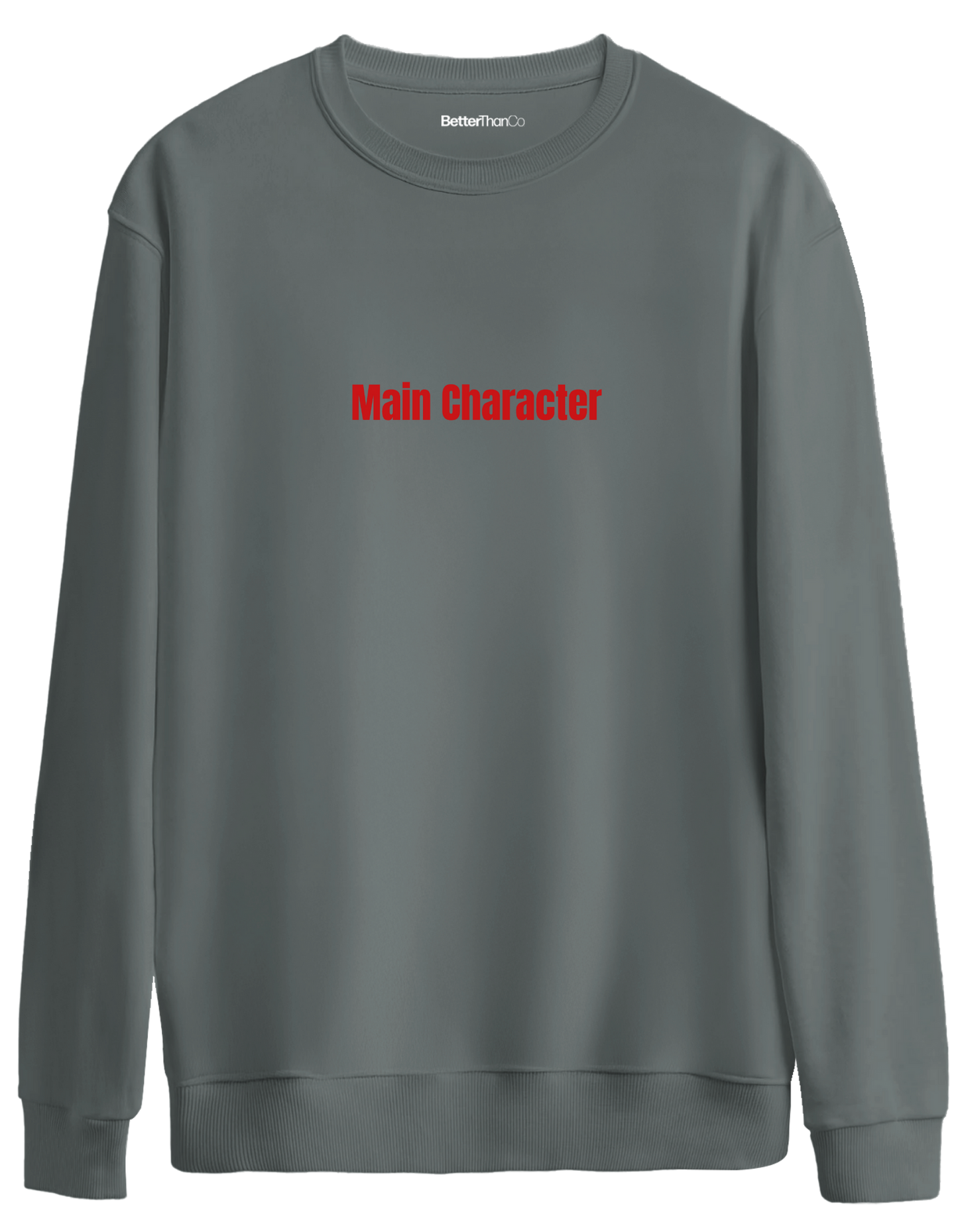 Main Character Baskılı Bisiklet Yaka Oversize Sweatshirt