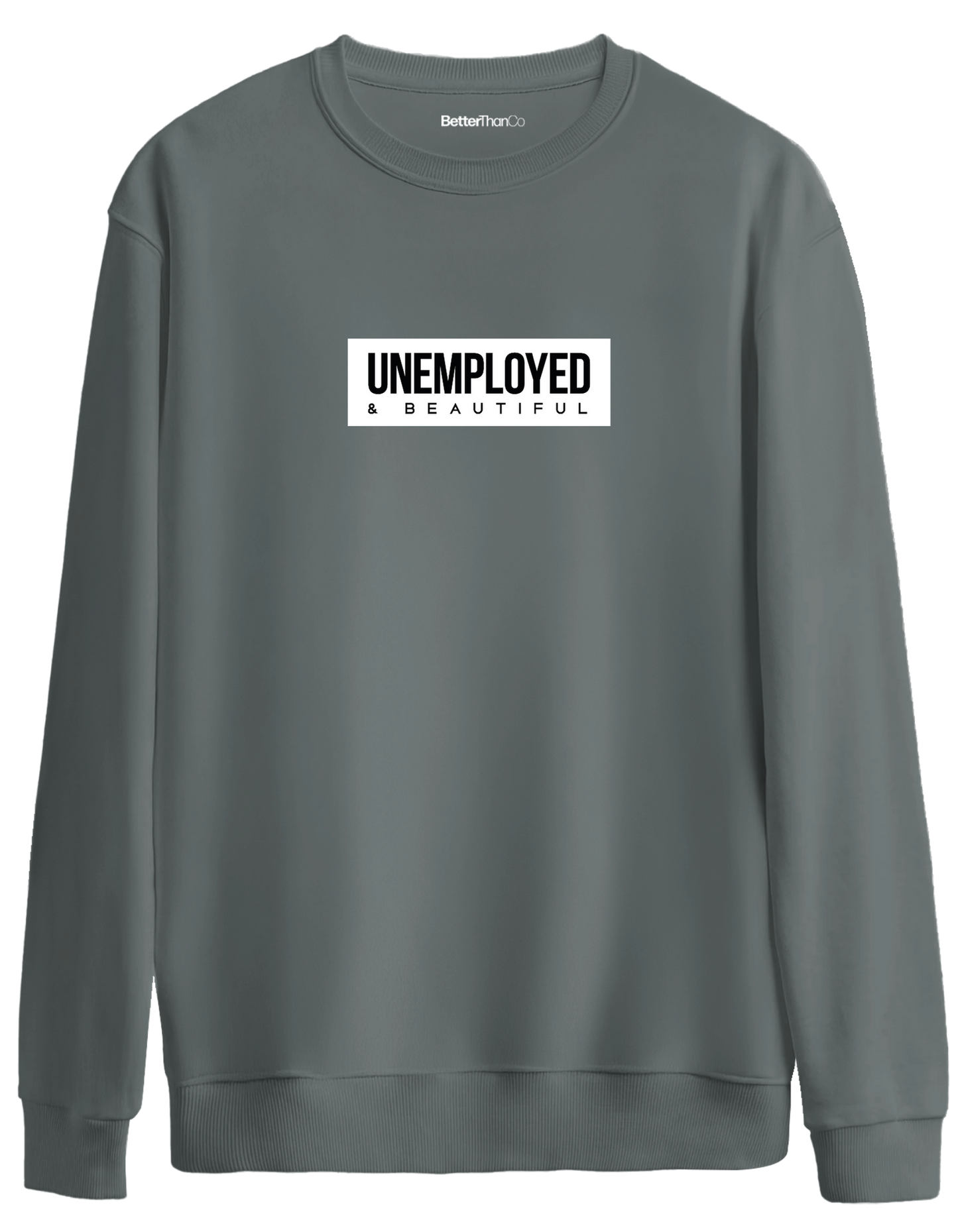 Unemployed Baskılı Bisiklet Yaka Oversize Sweatshirt