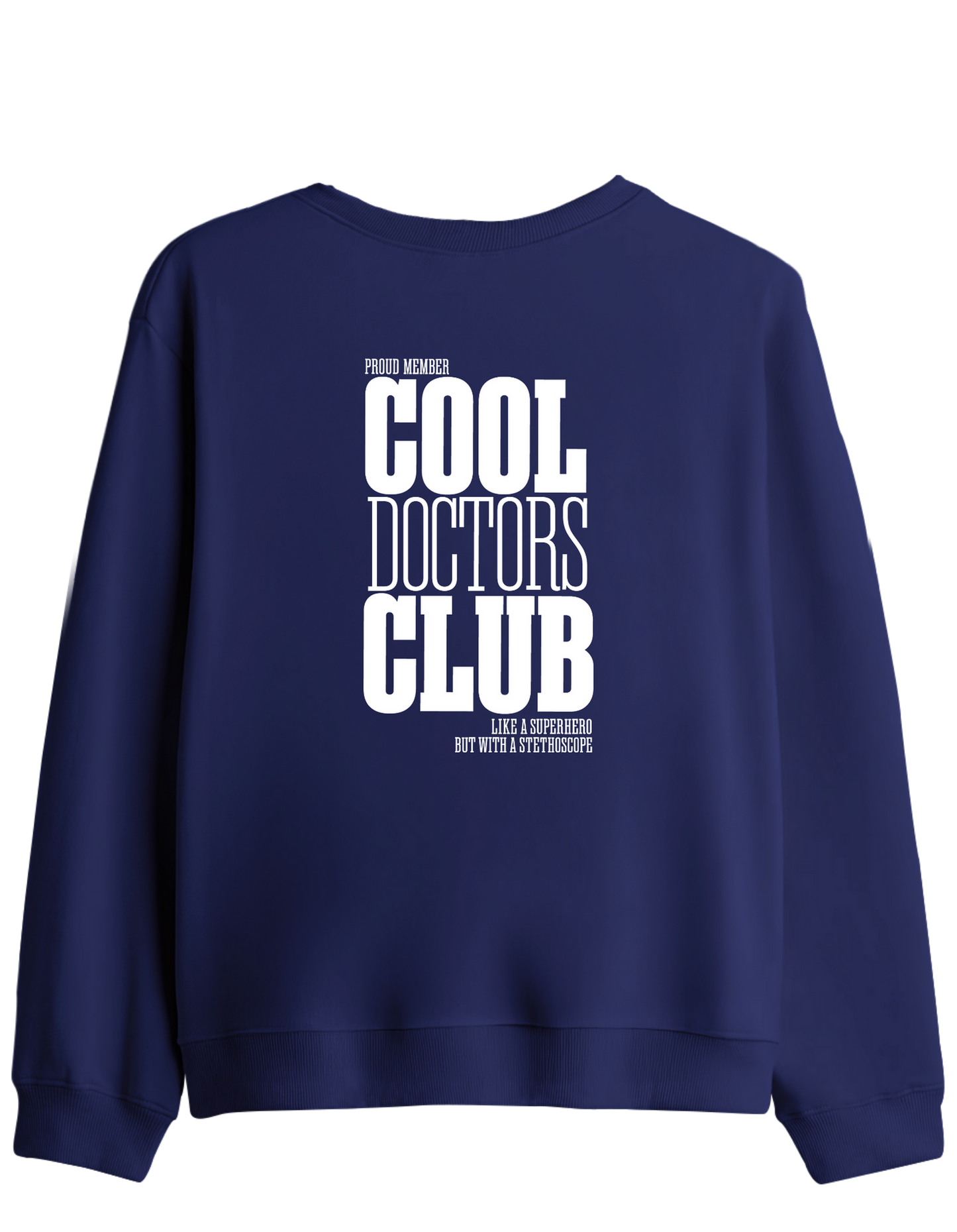 Cool Doctors Club Baskılı Bisiklet Yaka Sweatshirt