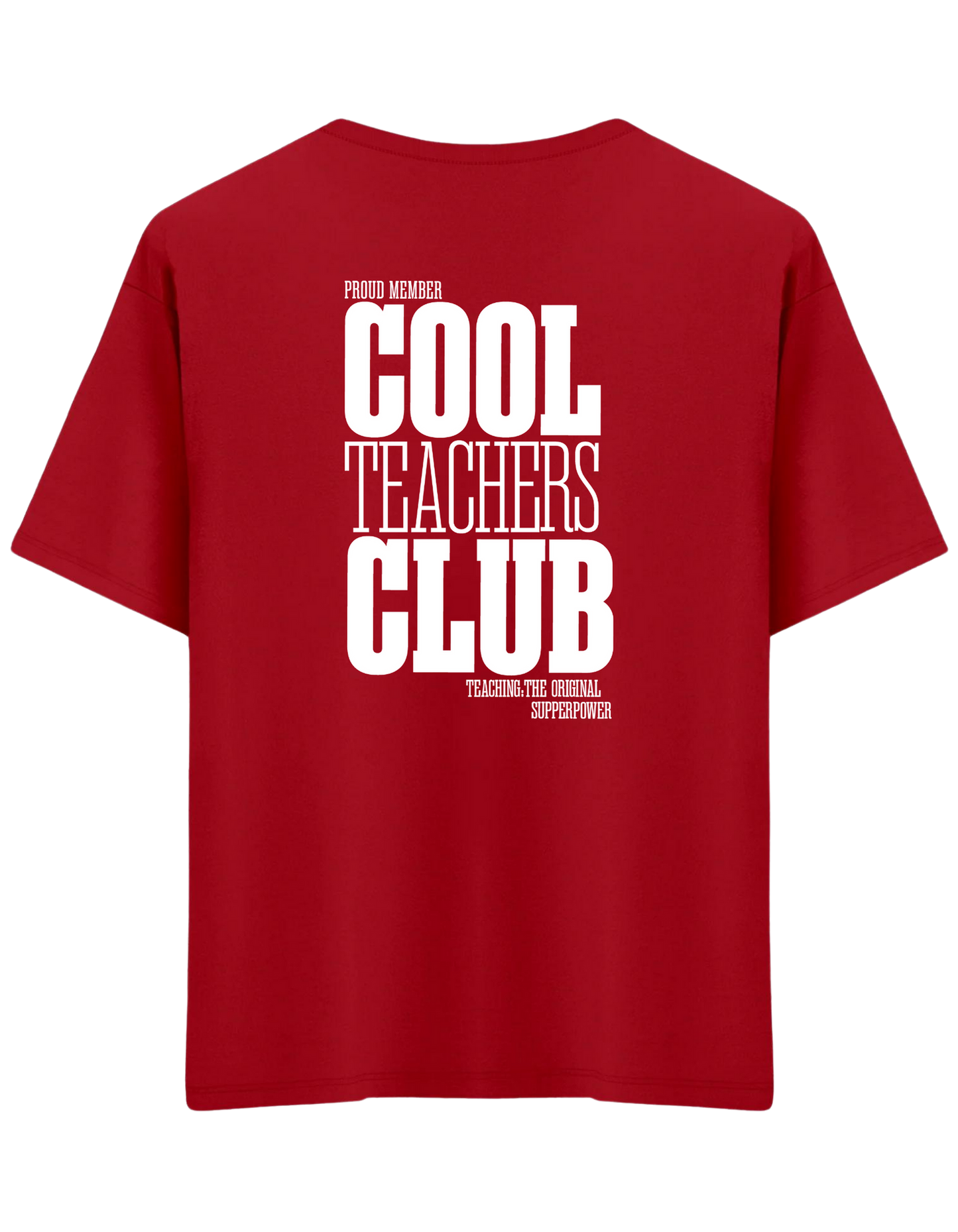Cool Teachers Club Baskılı Bisiklet Yaka Oversize T-shirt