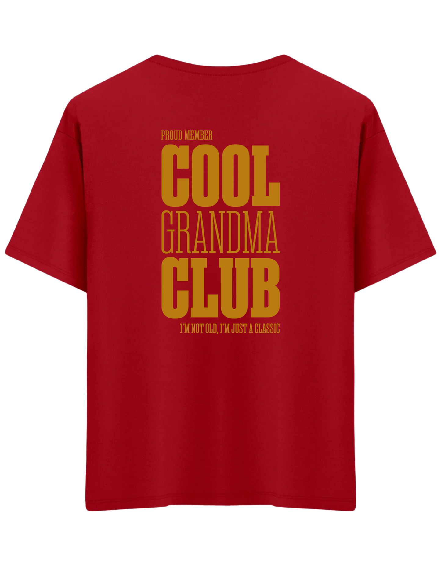 Cool Grandma Club Baskılı Bisiklet Yaka Oversize T-shirt