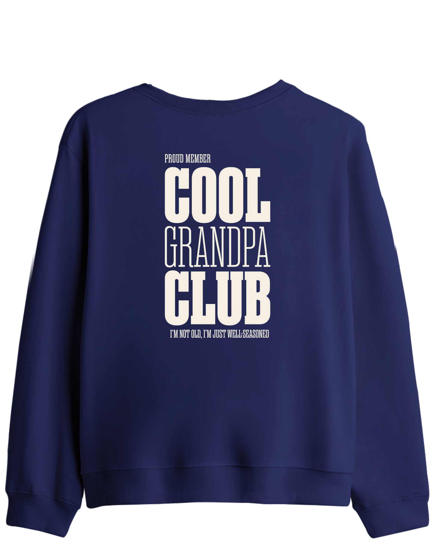 Cool Grandpa Club Baskılı Bisiklet Yaka Sweatshirt