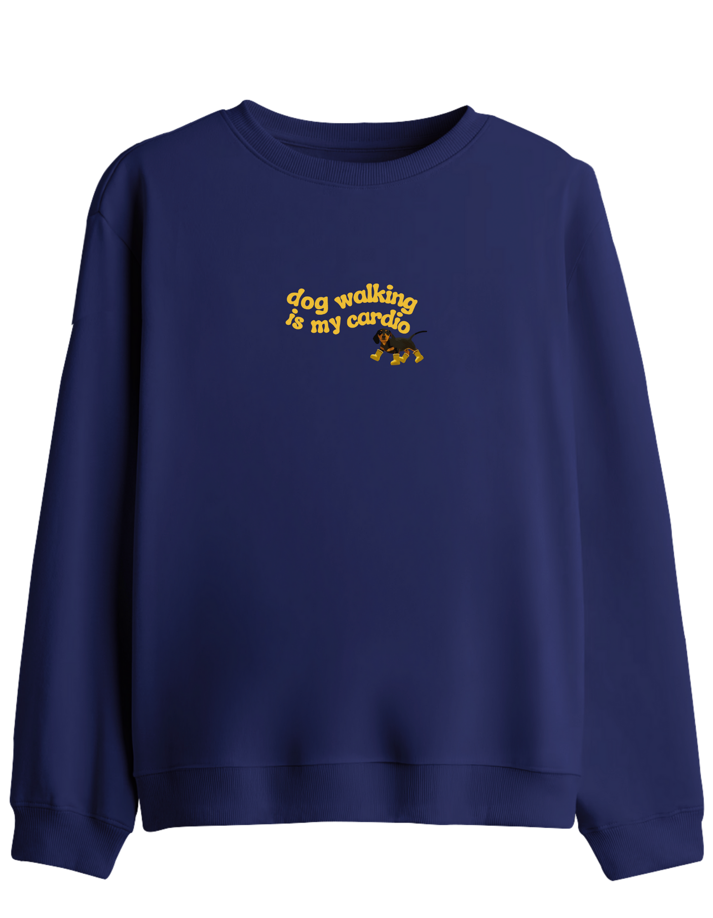 Dog Walking Baskılı Bisiklet Yaka Sweatshirt