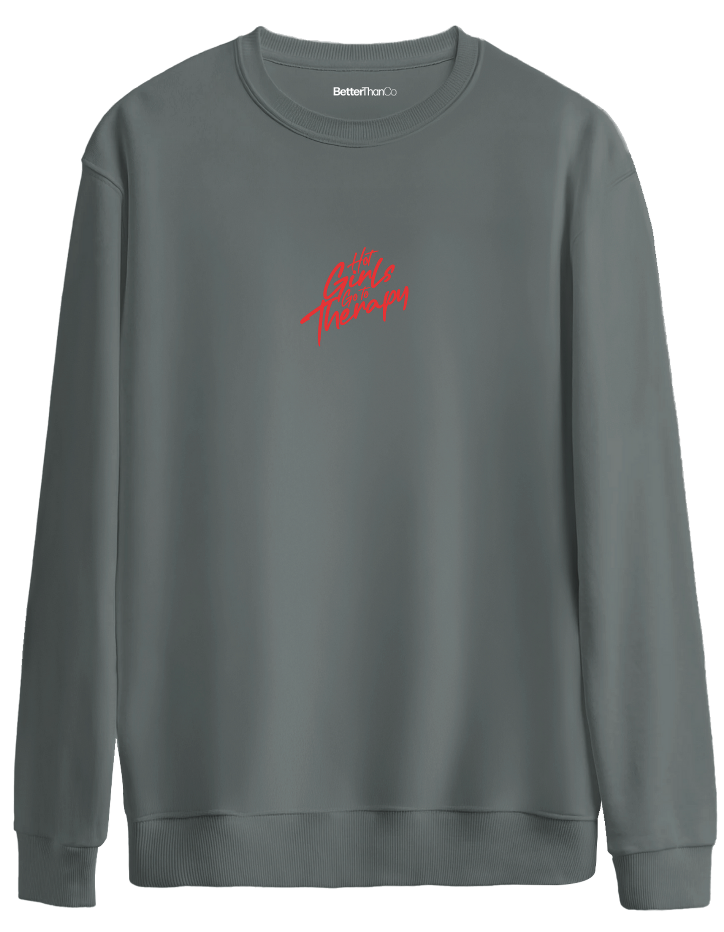 Therapy Baskılı Bisiklet Yaka Oversize Sweatshirt