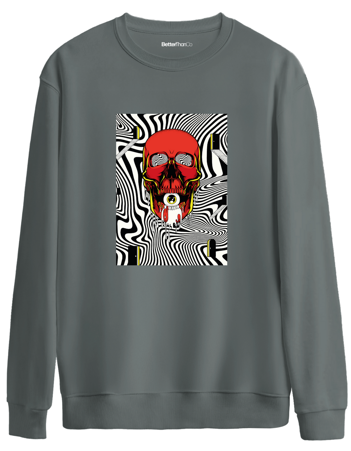 Handsome Baskılı Bisiklet Yaka Oversize Sweatshirt