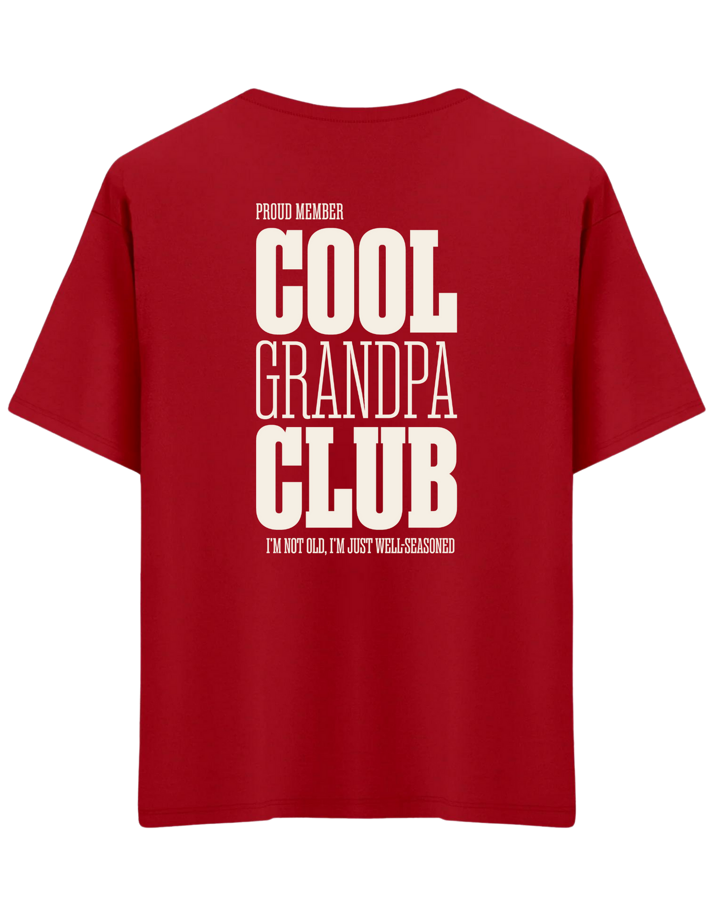 Cool Grandpa Club Baskılı Bisiklet Yaka Oversize T-shirt